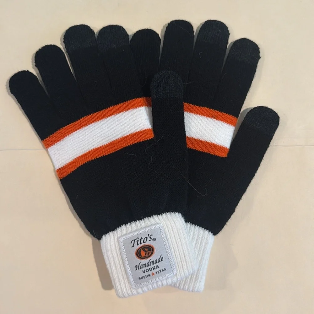 TITO’s OSFA Gloves Black Orange Ivory MLB Orioles NWOT
